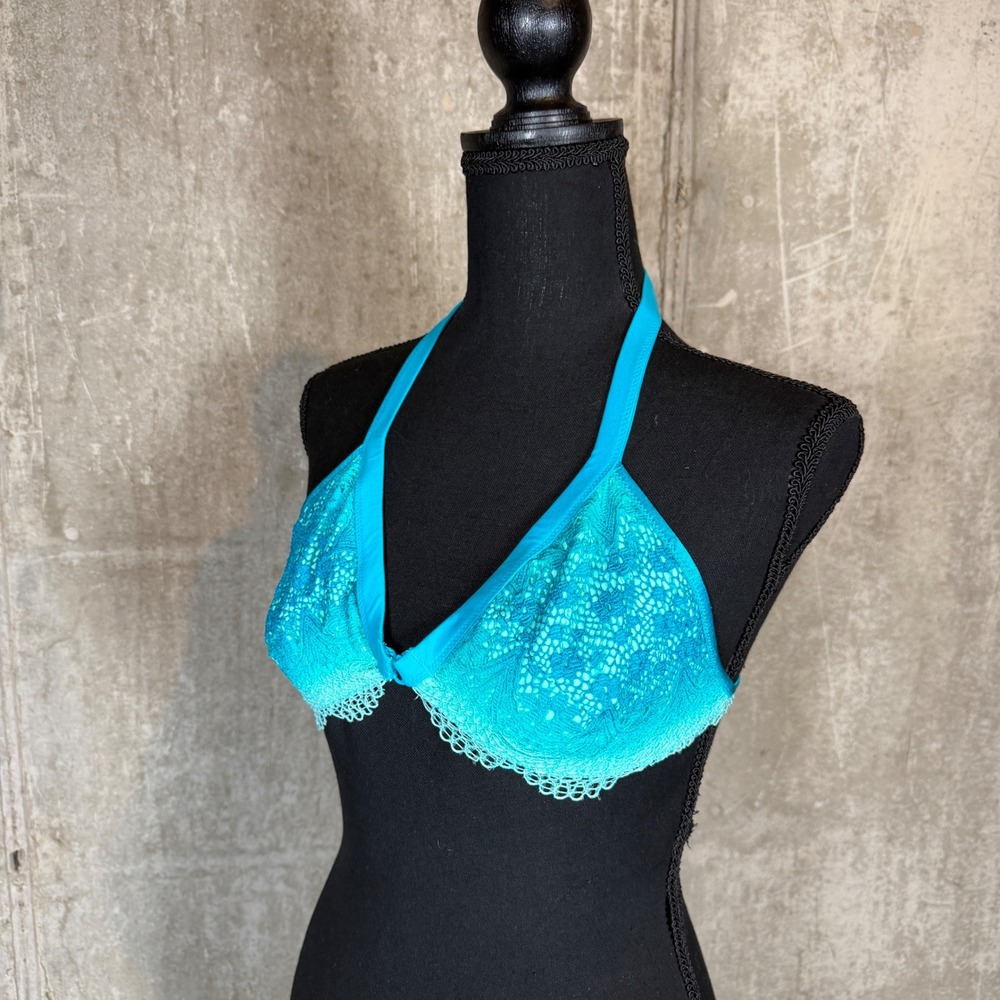 Victorias Secret Lace Bralette Teal Blue Racerback Medium mermaidcore